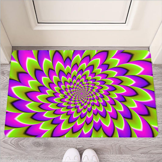 Green Expansion Moving Optical Illusion Rubber Doormat