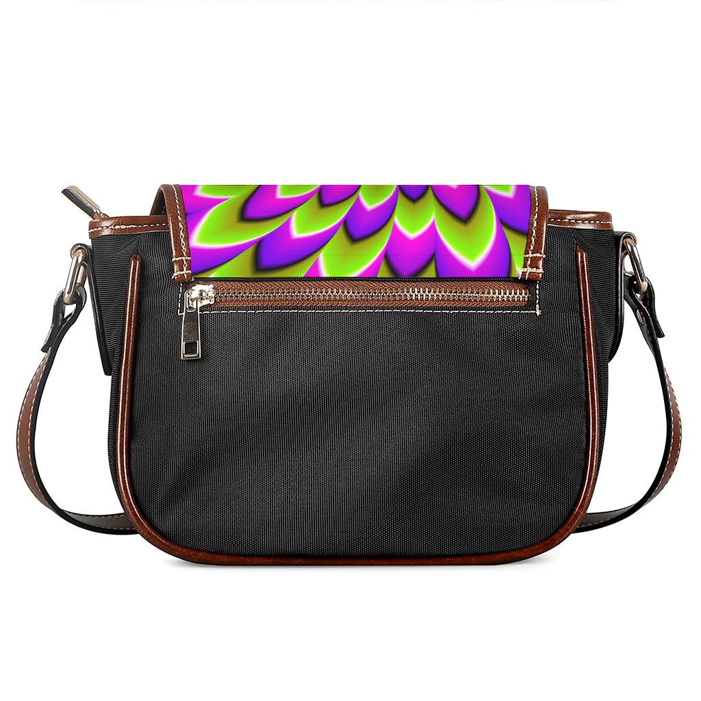 Green Expansion Moving Optical Illusion Saddle Bag