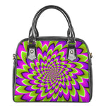 Green Expansion Moving Optical Illusion Shoulder Handbag