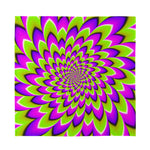 Green Expansion Moving Optical Illusion Silk Bandana
