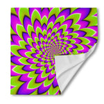 Green Expansion Moving Optical Illusion Silk Bandana