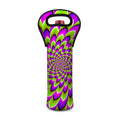 Green Expansion Moving Optical Illusion Single Neoprene Wine Tote