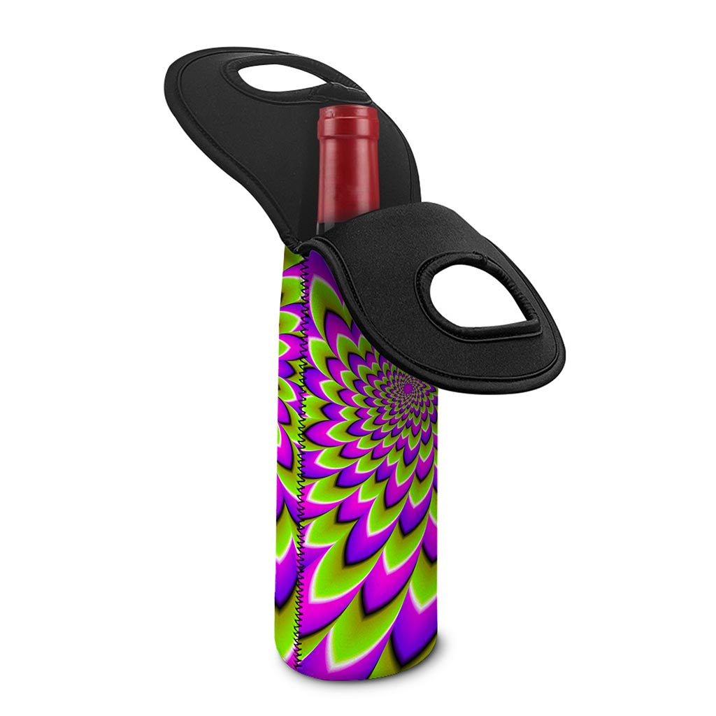 Green Expansion Moving Optical Illusion Single Neoprene Wine Tote