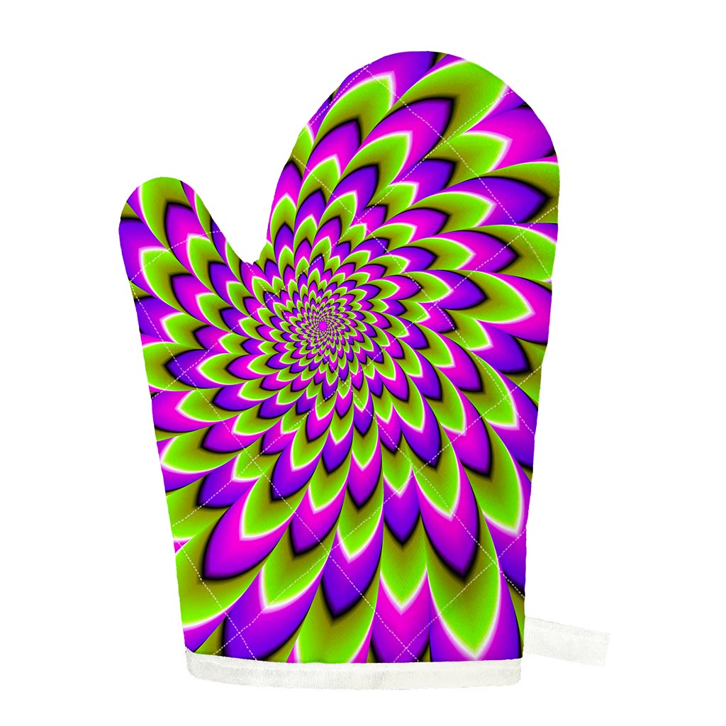 Green Expansion Moving Optical Illusion Single Oven Mitt