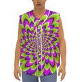 Green Expansion Moving Optical Illusion Sleeveless Baseball Jersey