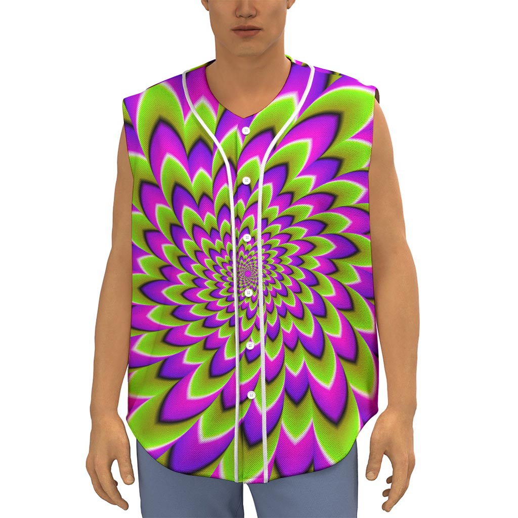 Green Expansion Moving Optical Illusion Sleeveless Baseball Jersey