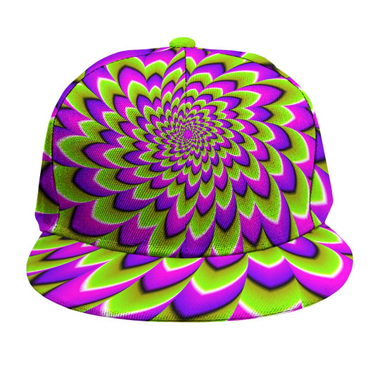 Green Expansion Moving Optical Illusion Snapback Cap