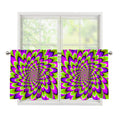 Green Expansion Moving Optical Illusion Tier Curtains