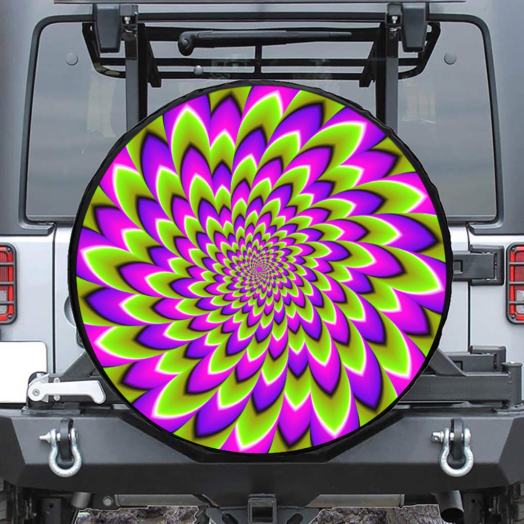 Green Expansion Moving Optical Illusion Tire Cover