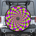 Green Expansion Moving Optical Illusion Tire Cover With Camera Hole