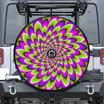 Green Expansion Moving Optical Illusion Tire Cover With Camera Hole