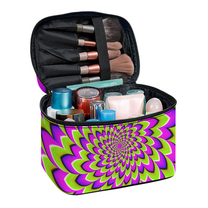 Green Expansion Moving Optical Illusion Travel Makeup Bag