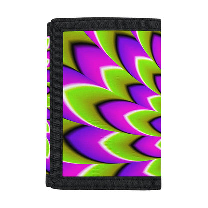 Green Expansion Moving Optical Illusion Trifold Wallet
