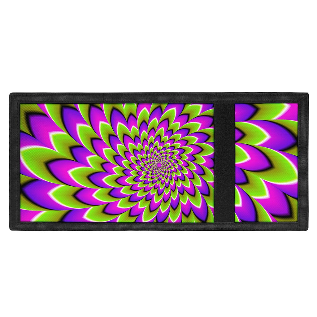 Green Expansion Moving Optical Illusion Trifold Wallet