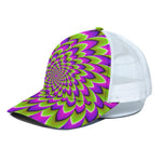 Green Expansion Moving Optical Illusion White Mesh Trucker Cap