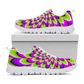 Green Expansion Moving Optical Illusion White Running Shoes