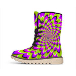 Green Expansion Moving Optical Illusion Winter Boots