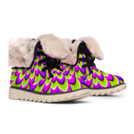 Green Expansion Moving Optical Illusion Winter Boots