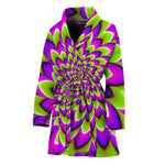 Green Expansion Moving Optical Illusion Women's Bathrobe