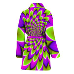 Green Expansion Moving Optical Illusion Women's Bathrobe