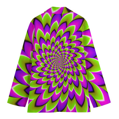Green Expansion Moving Optical Illusion Women's Blazer