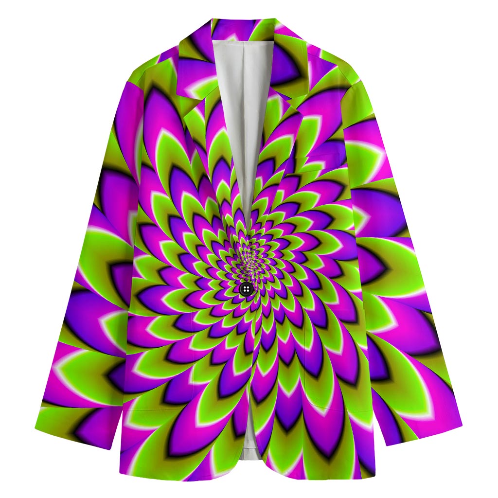 Green Expansion Moving Optical Illusion Women's Cotton Blazer