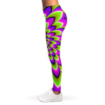 Green Expansion Moving Optical Illusion Women's Leggings