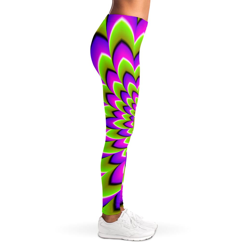 Green Expansion Moving Optical Illusion Women's Leggings