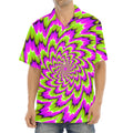 Green Explosion Moving Optical Illusion Aloha Shirt