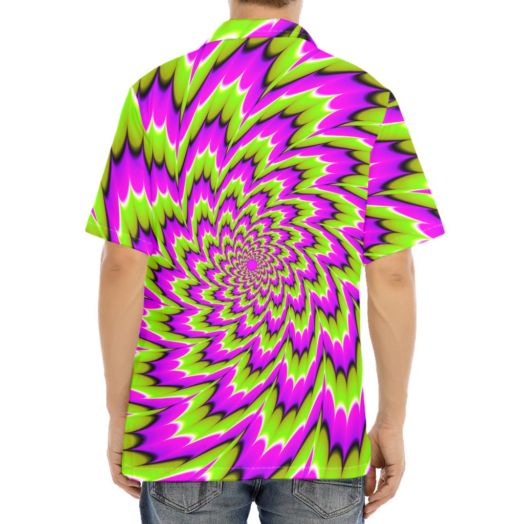Green Explosion Moving Optical Illusion Aloha Shirt