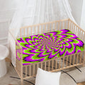 Green Explosion Moving Optical Illusion Baby Crib Sheet