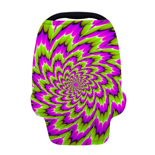 Green Explosion Moving Optical Illusion Baby Seat Cover