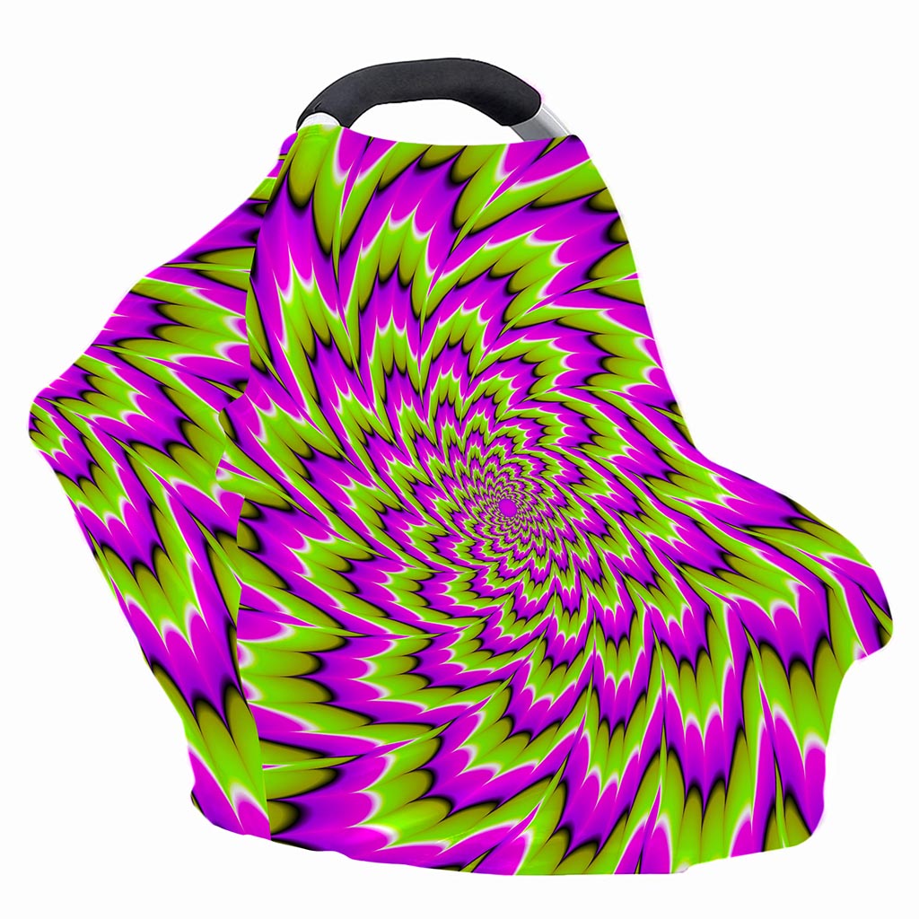 Green Explosion Moving Optical Illusion Baby Seat Cover