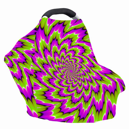 Green Explosion Moving Optical Illusion Baby Seat Cover