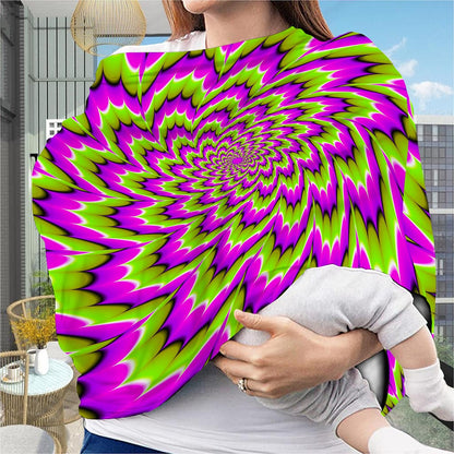 Green Explosion Moving Optical Illusion Baby Seat Cover