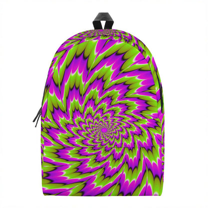 Green Explosion Moving Optical Illusion Backpack