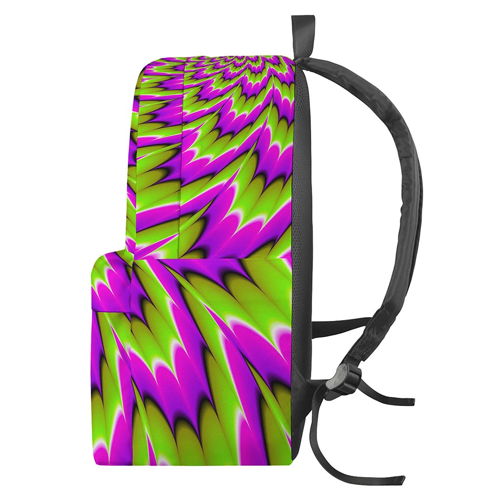 Green Explosion Moving Optical Illusion Backpack