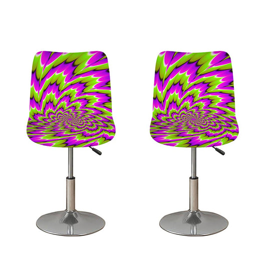 Green Explosion Moving Optical Illusion Bar Stool Covers
