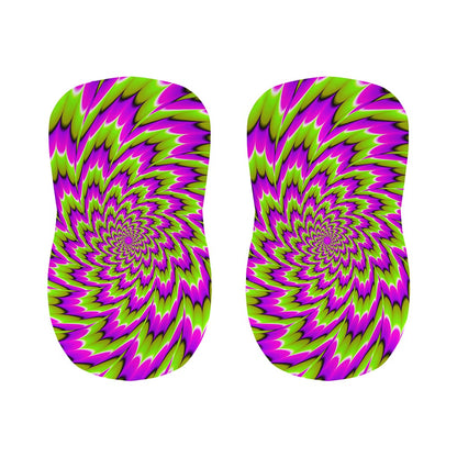 Green Explosion Moving Optical Illusion Bar Stool Covers