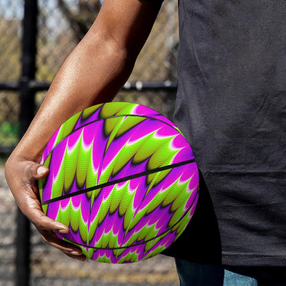 Green Explosion Moving Optical Illusion Basketball