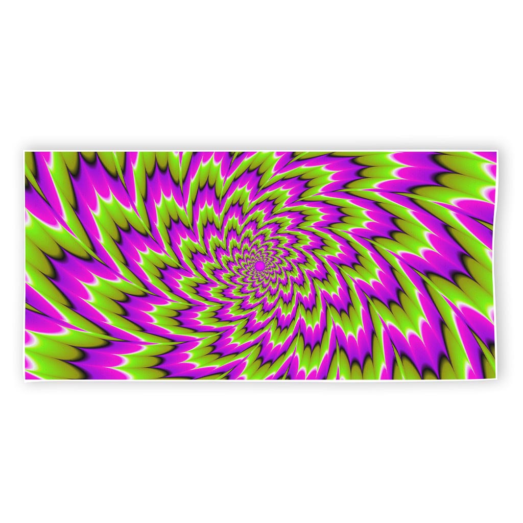 Green Explosion Moving Optical Illusion Beach Towel