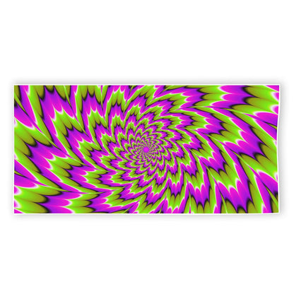 Green Explosion Moving Optical Illusion Beach Towel