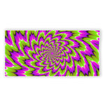 Green Explosion Moving Optical Illusion Beach Towel