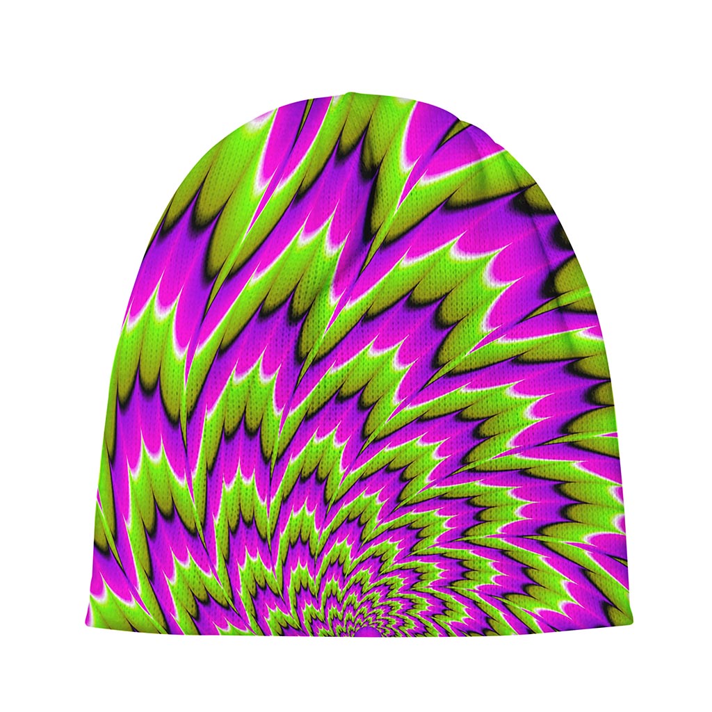 Green Explosion Moving Optical Illusion Beanie