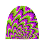 Green Explosion Moving Optical Illusion Beanie