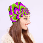 Green Explosion Moving Optical Illusion Beanie