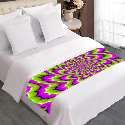 Green Explosion Moving Optical Illusion Bed Runner