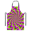 Green Explosion Moving Optical Illusion Bib Apron With Pocket
