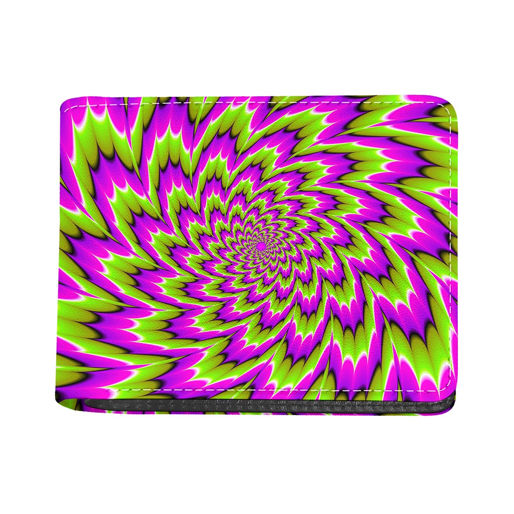 Green Explosion Moving Optical Illusion Bifold Wallet