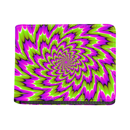 Green Explosion Moving Optical Illusion Bifold Wallet